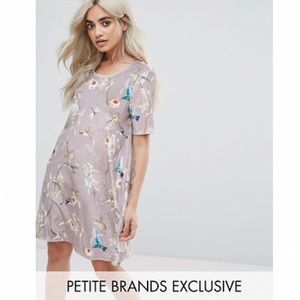 Glamorous petite all over velvet floral mini dress